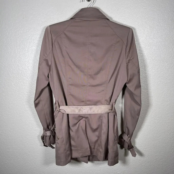 2000s Le Chateau Camel Brown Trench Coat Large - Picture 7 of 8